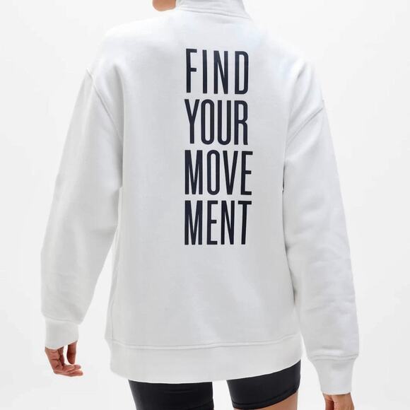 ATHLETA NWT Power Of She Forever Fleece 1/4 Zip Up White Sweatshirt Hoodie – MED - Picture 1 of 10